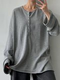 Simple Style Lock-Free Knitted Sweater Thin Lazi Loose Bottom Long Sleeve Lazy Leisure Autumn