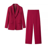 Women's Winter New Temperament Evening Dress Collar Suit Jacket + Pants