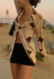 Printed Long Sleeve Blouse-Outfit