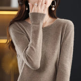Toloer Women's Fall / Winter 2023 New Loose Knit Women's Top With A Sweater Soft Waxy Sweater-Outfit