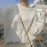 Autumn Winter Women Sweater Casual Oversized Pullovers Elegant Ladies Jumpers Fall Loose Knitted Sweater Pullover Knitwear