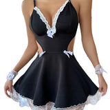 Sex Lingerie Sexy Women's Uniform Seduction Lace Bareback Role-Playing Maid Maid