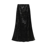 Velvet Dress Women Autumn And Winter New Korean Version Of High-Waist A Skirt In The Long-Term Slim Stumbling Skirt