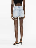 Toloer Chain Decoration Short Coat Fashion Hip Skirt Two-Piece Denim Suit Girl-Outfit