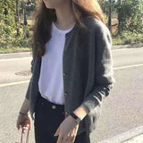 Autumn And Winter New Cashmere Knitted Cardigan Woman Loose Gentle Wind Outside Wearing Long-Sleeved Knitted Sweater Coat Woman-Outfit