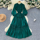 Retro Collar Short-Sleeved Dress Female Fragrant Wind To Show Thin Temperament Single Buckle Age Sweater