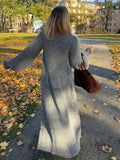 Autumn And Winter Women's New Casual Gray Long Sweater