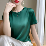 Toloer Summer Women's T-Shirt New Super Soft Bat Sleeve Simple Short-Sleeved Women's Top Bottom With Sleeveless Vest-Outfit