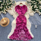 Cold Sister Goddess Fan Dress Heart Machine Draw Folding Belt Irregular Chopped Fishtail Skirt