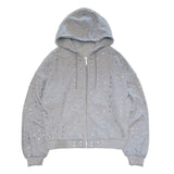 Trendy Autumn New Round Ring Hole Hoodie Zipper Trend Open Shirt