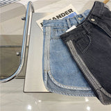 Shorts Women's Summer 2023 New Design Sense Circular Arc Color Wrap Edge Loose Long And Wide Leg Hot Pants-Outfit