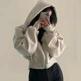 Products In The Autumn And Winter Of 2025 Add A Velvet Fashion Short-Term Repair Zipper To Keep Warm And Pure Color Hoodie