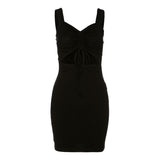 Sling V-neck Halter Sexy Hollow Slim Fit Hip Dress-Outfit