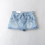 Cowboy Girl Retro High Waist Slimming Hip Women's Long Culottes Denim