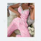 Summer New Sexy Sling Lace Pyjamas Women Summer Printing Leisure Can Wear Home Clothes Trousers