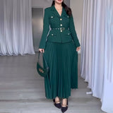 Temperament Long Dress Suit Women's 100-Fold Dress Suit Women's