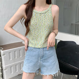 Hottie Shoulder Short Knitted Slings Small Vest Women Summer New Outerwear Slim Design