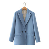 And Summer 2025 New Simple Loose Double-Dbuted Blazer Women's Spring And Autumn Dress New