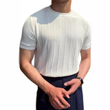 Toloer Summer New Men's Round Collar Solid Color Long-Sleeved Knit Jacket Hollow Out Breathable Cool Short-Sleeved