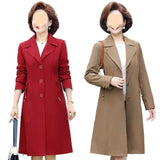 Spring New Mother Windbreaker Coat Loose Large Size Jacket Cardigan Middle-Aged Female Spring And Autumn Korean Version Of Foreign Style Coat-Outfit