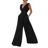 Fashionable Summer New Slim Jumpsuit High Waist Slimming Straight Broad Leg Pants