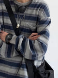 Toloer Do Old Long Sleeve Sea Soul Shirt Men And Women Spring And Autumn Lovers Round Collar Bottom Shirt Striped Overalls Hoodie Tide-Outfit