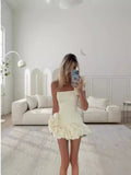 Dress Tight Dress Irregular Lotus Ribs Waist