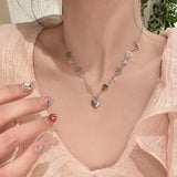Galaxy Silver Pearl Necklace-Outfit