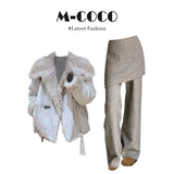 Hair Collar Pie To Overcome The Environmental Protection Fur Coat Fake Two-Piece Ass Casual Pants