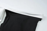 Black Ribbon Off-shoulder Maxi Dress-Outfit