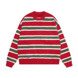 and winter new women striped sweater sweater Y2k retro lazy style loose tops for men and women harajuku-Outfit