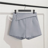 Toloer White Suit Shorts Female Black Summer Thin 2024 New Loose High-Waist A-Line Casual Wide-Leg Hot Pants-Outfit