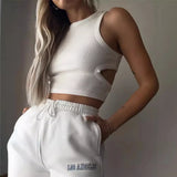 Toloer Summer New I-Shaped Vest Ins Sports Short Crop Hollow Sleeveless Jacket Women-Outfit