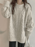Cable Knit Jumper Sweater-Outfit