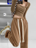 Women's Pants Loose Trousers Women 2022 Wide Cotton High Waist Sweatpants For Women Oversize Sport Pants Khaki