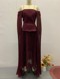 Summer New Women's First-Word Collar Mesh Spliced Elegant
