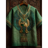 Men's Short-Sleeved Casual V-Neck T-Shirt 3D Digital Print