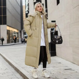Coat Women White Long Hooded Parkas Coat Clothing 2023 Winter New Fashion Pink Black Loose Thick Warmth Bread