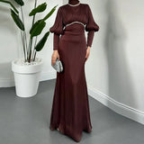 Solid Color Tie In Autumn 2025 With Waist Suit Half-Dress Commuting