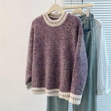 Toloer And Winter Dress New Women's Sweater Women's Korean Round Collar Bumpy Long-Sleeved Knitted Jersey Women Loose Thin
