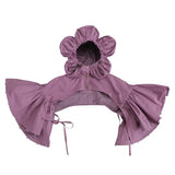 Patchwork Beads Ruched Pashminas For Female Hooded Collar Half Sleeve Drawtring Lace Up Pashmina Women Fashion Tide 1028-0-Outfit