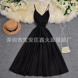Toloer Gentle Wind Dress Goddess Seaside Resort Dress Ins Careful Machine Back Strap Waist