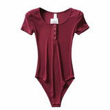 Summer Sexy Thin Threaded Blouse Tight Short-Sleeved T-Shirt Women's New Button Round Collar Jumpsuit With Bottom-Outfit