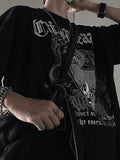 Men's Gothic Punk Shield Graphic Tee-Outfit