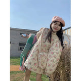 Pink Floral Quilted Coat-Outfit