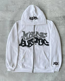 American men letter printed hooded sweatshirt Y2k autumn and winter high street street couple hooded loose jacket-Outfit