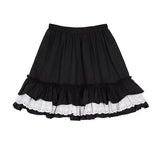 Mall Goth Gothic Lace Ruffle Mini Skirts Womens Harajuku Fairy Grunge Black Pleated Skirt Japanese Lolita