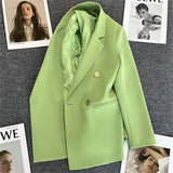Toloer Green Fried Street Small Suit Jacket Female 2024 Spring And Autumn New Korean Version Net Red Temperament Small Leisure-Outfit