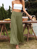 Summer Leisure Wide-Legged Cotton Pop High-Waisted Loose Trousers Women's