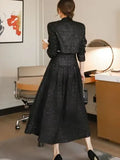 Sister Fan's New Two-Piece Korean Version Of The Famous Woman Temperament Hairy Short Coat + Waist Swing Skirt Hepburn